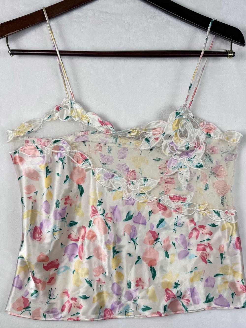 Vintage 90s Victoria’s Secret Gold Label Floral Satin Cami M